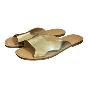Banana Republic Women’s 8.5 Gold Metallic Slip On Sandals
